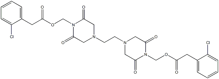 4,4'-Ethylenebis(2,6-dioxopiperazine-1-methanol)bis(2-chlorophenylacetate) Structure