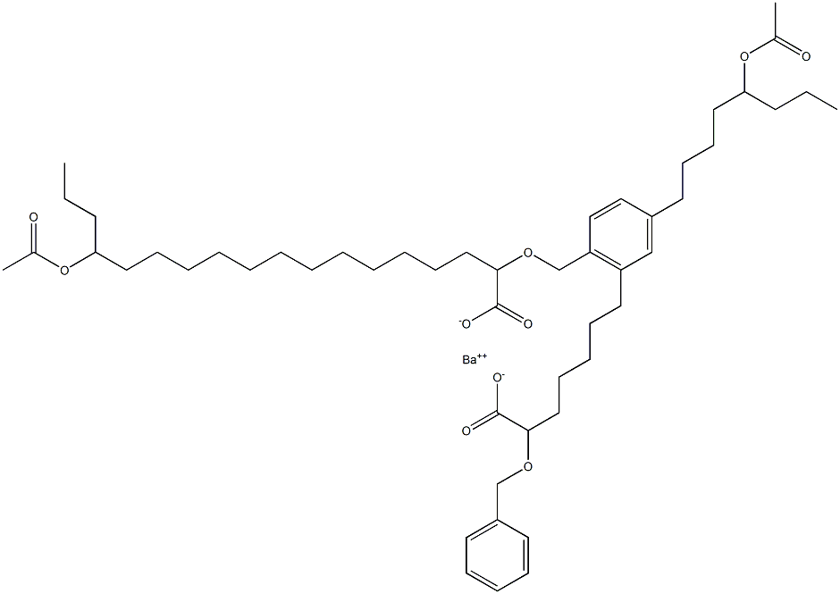 Bis(2-benzyloxy-15-acetyloxystearic acid)barium salt Structure