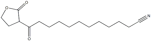 12-オキソ-12-[(テトラヒドロ-2-オキソフラン)-3-イル]ドデカンニトリル 化学構造式