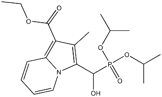 (1-エトキシカルボニル-2-メチルインドリジン-3-イル)ヒドロキシメチルホスホン酸ジイソプロピル 化学構造式