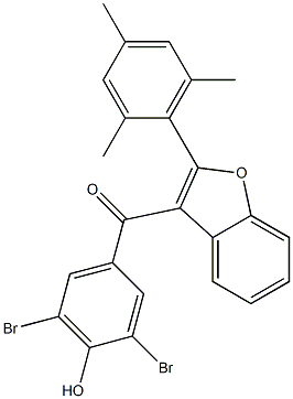 3,5-Dibromo-4-hydroxyphenyl 2-(2,4,6-trimethylphenyl)-3-benzofuranyl ketone,,结构式