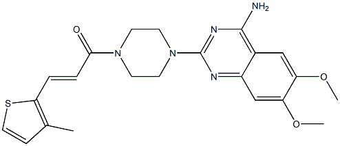 4-Amino-2-[4-[3-(3-methyl-2-thienyl)propenoyl]-1-piperazinyl]-6,7-dimethoxyquinazoline 结构式