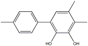 5,6-ジメチル-3-(4-メチルフェニル)ベンゼン-1,2-ジオール 化学構造式