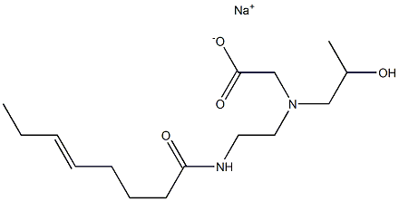 N-(2-Hydroxypropyl)-N-[2-(5-octenoylamino)ethyl]aminoacetic acid sodium salt Structure