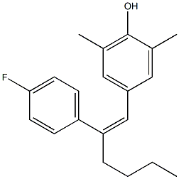 4-[2-(4-Fluorophenyl)-1-hexenyl]-2,6-dimethylphenol Structure