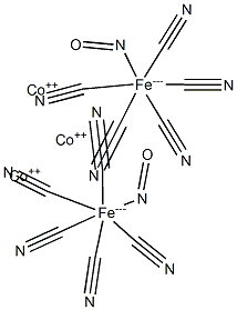 ペンタシアノニトロシル鉄(III)酸コバルト(II) 化学構造式