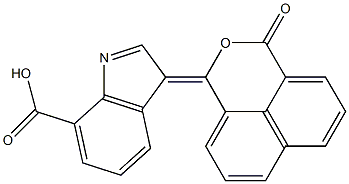 3-(3-Oxo-1H,3H-naphtho[1,8-cd]pyran-1-ylidene)-3H-indole-7-carboxylic acid Struktur