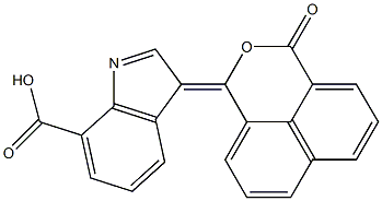 3-(3-Oxo-1H,3H-naphtho[1,8-cd]pyran-1-ylidene)-3H-indole-7-carboxylic acid 结构式