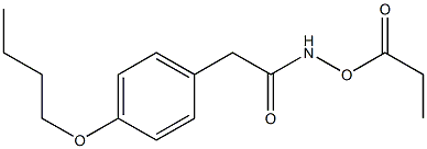 N-プロピオニルオキシ-2-(4-ブトキシフェニル)アセトアミド 化学構造式