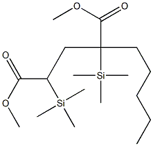 2-Pentyl-2,4-bis(trimethylsilyl)pentanedioic acid dimethyl ester Structure