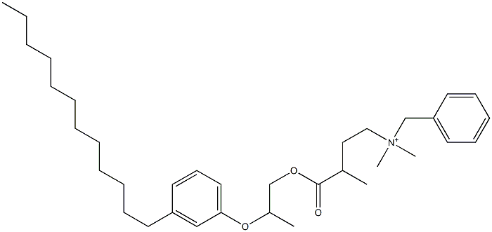 N,N-Dimethyl-N-benzyl-N-[3-[[2-(3-dodecylphenyloxy)propyl]oxycarbonyl]butyl]aminium Structure