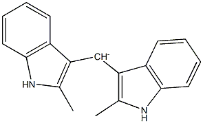 Bis(2-methyl-1H-indol-3-yl)methyl cation,,结构式