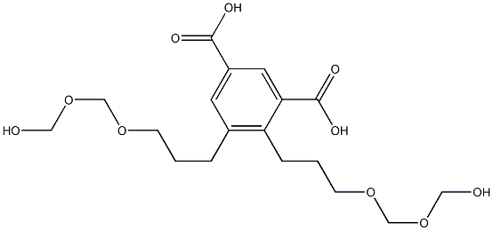 4,5-Bis(7-hydroxy-4,6-dioxaheptan-1-yl)isophthalic acid Struktur