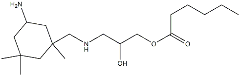 3-[[N-(3-ヘキサノイルオキシ-2-ヒドロキシプロピル)アミノ]メチル]-3,5,5-トリメチルシクロヘキシルアミン 化学構造式