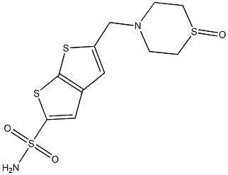 5-[[(Thiomorpholine 1-oxide)-4-yl]methyl]thieno[2,3-b]thiophene-2-sulfonamide Structure