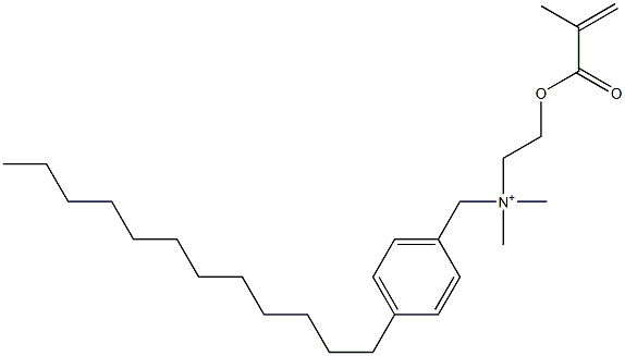 4-ドデシル-N,N-ジメチル-N-[2-[(2-メチル-1-オキソ-2-プロペニル)オキシ]エチル]ベンゼンメタンアミニウム 化学構造式