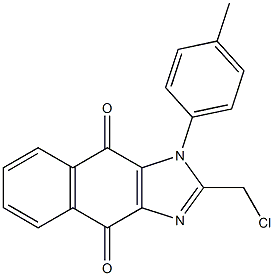2-(クロロメチル)-1-(4-メチルフェニル)-1H-ナフト[2,3-d]イミダゾール-4,9-ジオン 化学構造式