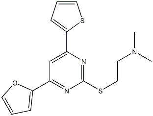 2-(2-Dimethylaminoethylthio)-4-(2-furanyl)-6-(2-thienyl)pyrimidine