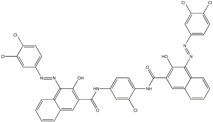 N,N'-(2-Chloro-1,4-phenylene)bis[4-[(3,4-dichlorophenyl)azo]-3-hydroxy-2-naphthalenecarboxamide],,结构式