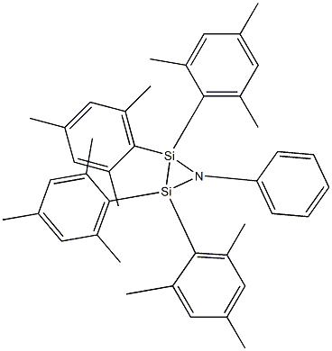 2,2,3,3-テトラメシチル-1-フェニルアザジシラシクロプロパン 化学構造式