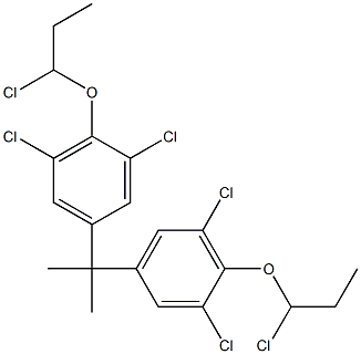 1,1'-[イソプロピリデンビス(2,6-ジクロロ-4,1-フェニレンオキシ)]ビス(1-クロロプロパン) 化学構造式