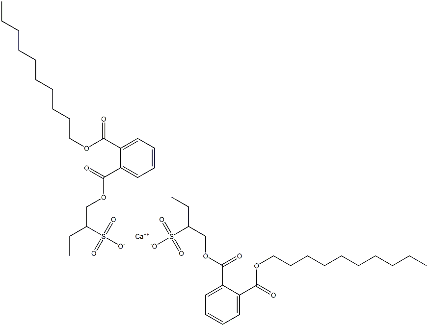 Bis[1-[(2-decyloxycarbonylphenyl)carbonyloxy]butane-2-sulfonic acid]calcium salt Structure