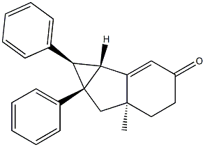 (1R,1aR,5aS,6aS)-1a,4,5,5a,6,6a-ヘキサヒドロ-5a-メチル-1,6a-ジフェニルシクロプロパ[a]インデン-3(1H)-オン 化学構造式