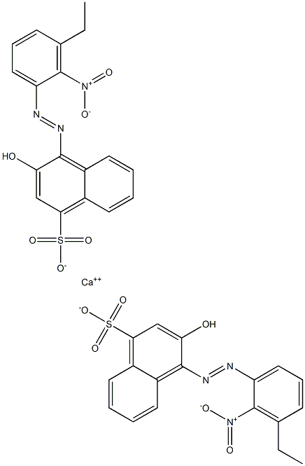 Bis[1-[(3-ethyl-2-nitrophenyl)azo]-2-hydroxy-4-naphthalenesulfonic acid]calcium salt 结构式