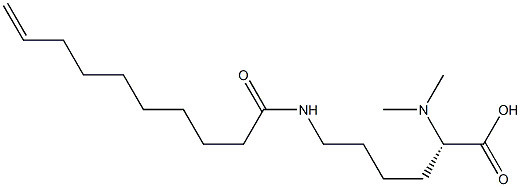 N6-(9-デセノイル)-N2,N2-ジメチルリシン 化学構造式