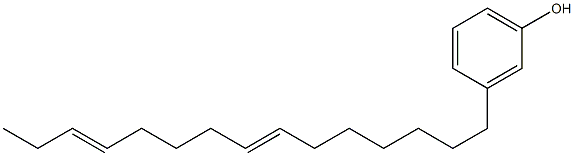3-(7,12-ペンタデカジエニル)フェノール 化学構造式