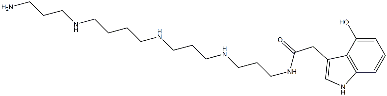 N-(16-Amino-4,8,13-triazahexadecan-1-yl)-4-hydroxy-1H-indole-3-acetamide Struktur