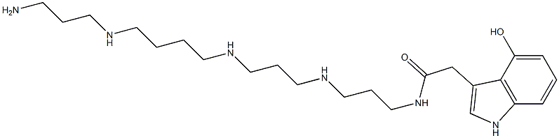 N-(16-Amino-4,8,13-triazahexadecan-1-yl)-4-hydroxy-1H-indole-3-acetamide 结构式