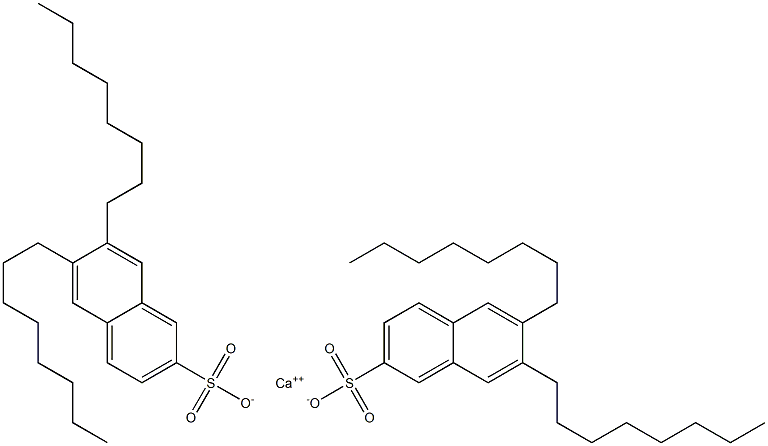 Bis(6,7-dioctyl-2-naphthalenesulfonic acid)calcium salt Structure