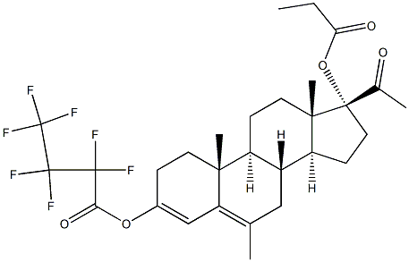 17-プロピオニルオキシ-6-メチル-3-(ヘプタフルオロブチリルオキシ)プレグナ-3,5-ジエン-20-オン 化学構造式
