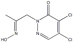 4,5-ジクロロ-2-[(E)-2-(ヒドロキシイミノ)プロピル]ピリダジン-3(2H)-オン 化学構造式