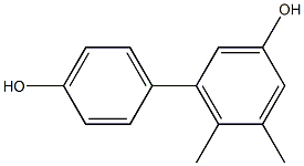 5,6-ジメチル-1,1'-ビフェニル-3,4'-ジオール 化学構造式