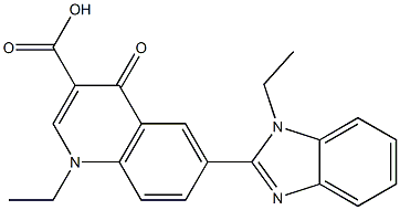 1-Ethyl-6-(1-ethyl-1H-benzimidazol-2-yl)-1,4-dihydro-4-oxoquinoline-3-carboxylic acid Structure