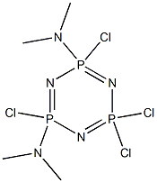 2,4,6,6-Tetrachloro-2,4-bis(dimethylamino)-1,3,5-triaza-2,4,6-triphosphabenzene Struktur