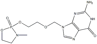 2-Amino-9-[[2-[[(3-methyl-1,3,2-oxazaphospholidine 2-oxide)-2-yl]oxy]ethoxy]methyl]-9H-purin-6(1H)-one,,结构式