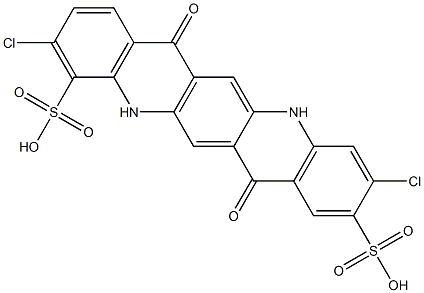 3,10-Dichloro-5,7,12,14-tetrahydro-7,14-dioxoquino[2,3-b]acridine-2,11-disulfonic acid Struktur