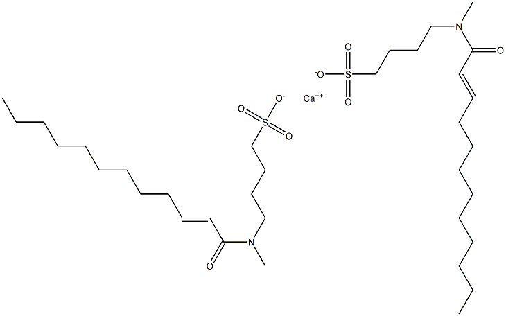 Bis[4-[N-(2-dodecenoyl)-N-methylamino]-1-butanesulfonic acid]calcium salt,,结构式