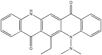 5-(ジメチルアミノ)-6-エチル-5,12-ジヒドロキノ[2,3-b]アクリジン-7,14-ジオン 化学構造式