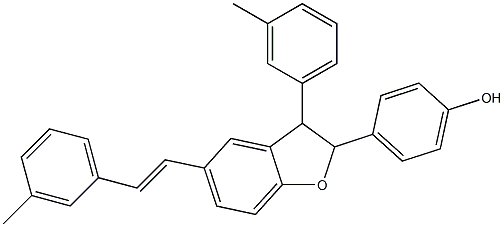 2,3-Dihydro-2-(4-hydroxyphenyl)-3-(3-methylphenyl)-5-[(E)-2-(3-methylphenyl)ethenyl]benzofuran Structure