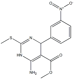 6-Amino-1,4-dihydro-2-methylthio-4-(3-nitrophenyl)pyrimidine-5-carboxylic acid methyl ester 结构式