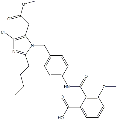 2-Butyl-4-chloro-1-[4-[2-(hydroxycarbonyl)-6-methoxybenzoylamino]benzyl]-1H-imidazole-5-acetic acid methyl ester