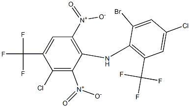  3-Chloro-4-trifluoromethyl-2,6-dinitro-N-[2-bromo-4-chloro-6-trifluoromethylphenyl]benzenamine