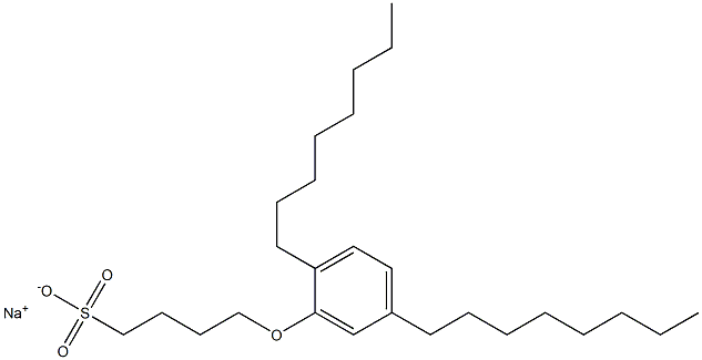 4-(2,5-Dioctylphenoxy)butane-1-sulfonic acid sodium salt Structure