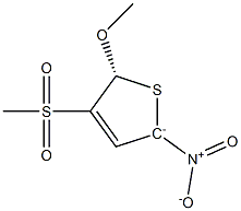 (5R)-4-Methylsulfonyl-2-nitro-5-methoxy-2,5-dihydrothiophen-2-ide,,结构式