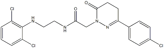 4,5-Dihydro-6-(4-chlorophenyl)-2-[2-oxo-2-[[2-(2,6-dichloroanilino)ethyl]amino]ethyl]pyridazin-3(2H)-one,,结构式