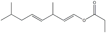 プロピオン酸3,7-ジメチル-1,4-オクタジエニル 化学構造式